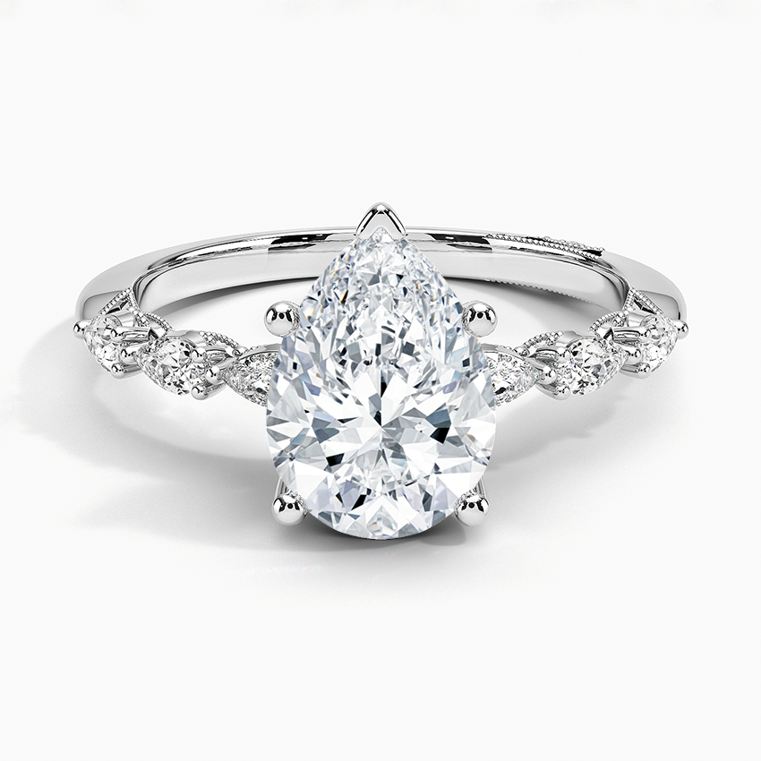 Tacori Sculpted Crescent Pear Diamond Engagement Ring