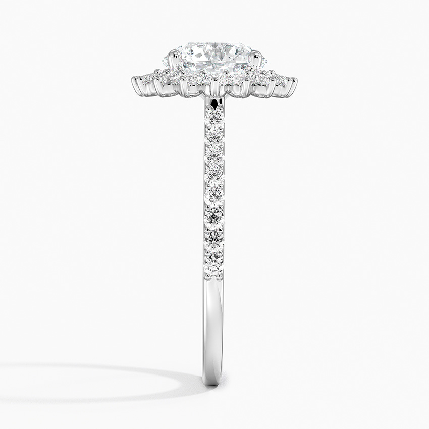 Luxe Sunburst Halo Diamond Engagement Ring