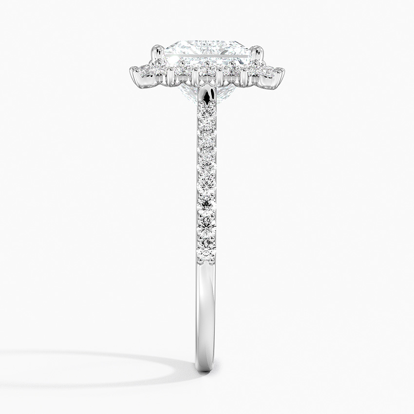 Luxe Sunburst Halo Diamond Engagement Ring