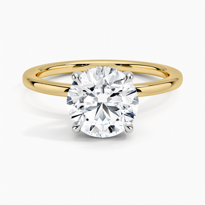 Platinum Adorned Mixed Metal Diamond Engagement Ring